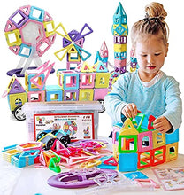 Load image into Gallery viewer, BrightyBright Magnetic Blocks Castle Building Toys Intelligent 3D STEM Educational Game for Kids Toddlers Boys Girls Magnet Tiles Set 114 Pc Best Gifts for Kids
