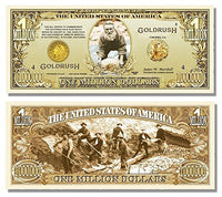 100 Gold Rush Million Dollar Bills with Bonus Thanks a Million Gift Card Set