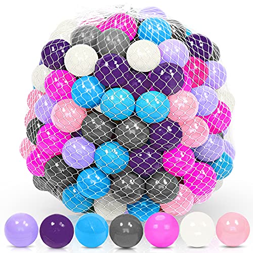 Playz 50 Mini Ball Pit Balls - Princess Edition - Soft, Plastic Mini Play Balls - Small, No Sharp Edges, Non Toxic, Phthalate & BPA Free