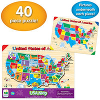 The Learning Journey Lift & Learn Puzzle - USA Map - Preschool Toys & Gifts for Boys & Girls Ages 3 and Up