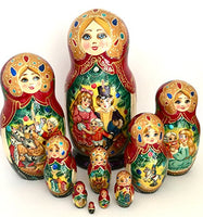 BuyRussianGifts Nutcracker Russian Nesting Doll Hand Painted 10 Piece Fairy Tale Unique Matryoshka Art Set