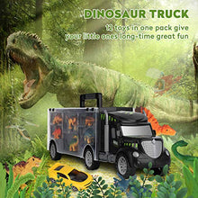 Load image into Gallery viewer, Aokesi Car Toys Transport Carrier Truck Dinosaur Toys for 3-12 Years Old Boys and Girls (Includes 6 Dinosaurs and 6 Mini Car)
