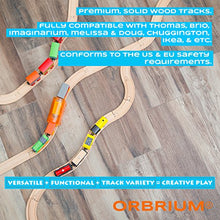 Load image into Gallery viewer, 56 Piece Wooden Train Track Expansion Pack with Tunnel Compatible Thomas Wooden Railway Brio Chuggington Imaginarium Set by Orbrium Toys.
