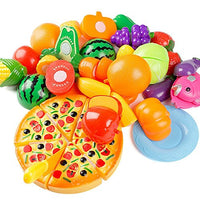 24Pcs Plastic Fruit Vegetable Kitchen Cutting Toy, YIFAN Early Development and Education Toy for Baby Kids Children
