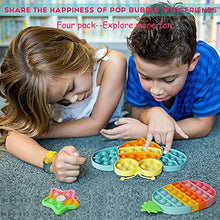 Load image into Gallery viewer, KLOMIER Pop Bubble Fidget Sensory Toy, Silicone Stress Reliever Toy Sets , 4 Pack Anti-Anxiety Squeeze Toys for Kids and Adults(Bracelet+Fidget Spinner+Bee Puzzles+Pineapple)
