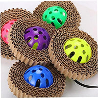 1pc Corrugated Paper Cat Claw Board with Plastic Bell Pet Scratch Board Funny Cat Toy for Grinding Claw
