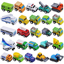 Load image into Gallery viewer, 25 Piece Pull Back City Cars and Trucks Toy Vehicles Set for Toddlers, Girls and Boys Kids Play Set, Die-Cast Car Set

