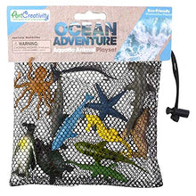 Load image into Gallery viewer, ArtCreativity Aquatic Sea Animal Assortment in Mesh Bag, Pack of 12 Sea Creature Figurines in Assorted Designs, Bath Water Toys for Kids, Ocean Life Party Dcor, Party Favors for Boys and Girls

