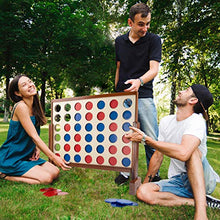Load image into Gallery viewer, Hey! Play! 4-in-A-Row--Giant Classic Wooden Game for Indoor and Outdoor Play--2 Player Strategy and Skill Fun Backyard Lawn Toy for Kids and Adults
