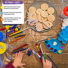 Load image into Gallery viewer, U.S. Art Supply 40-Piece Children&#39;s Art Painting Supplies and Accessories Kit - 25 Flat, Round, Foam Tipped Brushes, 4 No-Spill Paint Cups, 6 Palettes, 2 Kids Smocks, 3 Table Cloths - Fun School Craft
