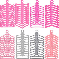 80 Pieces Plastic Doll Clothes Hangers 11.5 Inch Doll Clothes Hangers Little Hangers for Girl Doll Clothes Dress Gown Outfit Holders Mini Doll Closet Accessories (Bow, Love, Pearl, Flower Style)