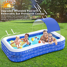 Load image into Gallery viewer, Inflatable Swimming Pool for Kids and Adults, 120&quot; X 72&quot; X 22&quot; Full-Sized Family Kiddie Blow up Swim Pools with Canopy Backyard Summer Water Party Outdoor, Indoor, Garden, Lounge, Outside, Ages 3+
