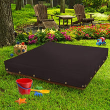 Load image into Gallery viewer, Sandbox Cover 12 Oz Waterproof - Sandpit Cover 100% Weather Resistant with Air Pocket &amp; Elastic for Snug Fit (Coffee, 60&quot; W x 60&quot; D x 8&quot; H)
