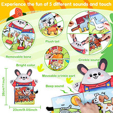 Load image into Gallery viewer, Vanmor Baby Soft Cloth Book with Hand Puppet, Farm Animal Touch and Feel Crinkle Book Tail Tactile Fabric Activity Book for Babies Infants Toddler Educational Interactive Toys Gift for Baby Girl Boy
