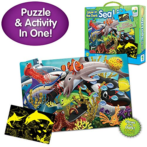The Learning Journey Puzzle Doubles Glow in The Dark - Sea Life - 100 Piece Glow in The Dark Preschool Puzzle (3 x 2 feet) - Educational Gifts for Boys & Girls Ages 3 and Up