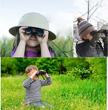 Load image into Gallery viewer, Rayhee Rubber 4x30mm Toy Binoculars for Kids - Bird Watching - Educational Learning - Hunting - Hiking - Birthday Presents - Gifts for Children - Outdoor Play (Black)
