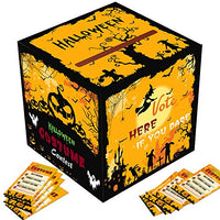 Halloween Party Costume Ballot Box with 64pcs Voting Cards Party Supplies (Assembly Needed)