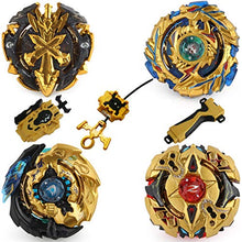 Load image into Gallery viewer, 1 Set of 4 PCS Bey Battle Burst Blade God Evolution High Performance Sword Launcher, Ripcord Launcher LR (Left &amp; Right Turning) Stater &amp; Grip Strong Spinning Top Battling Toys Set
