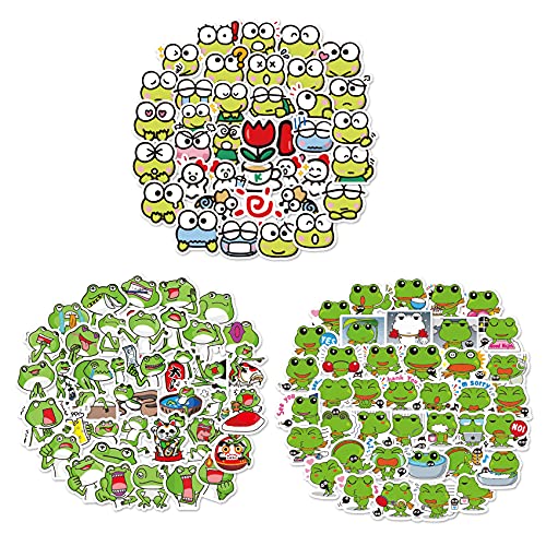 120 Pcs Cute Frog Decorative Stickers Decals, Waterproof Vinyl Stickers for Laptop Phone Water Bottles Mug Luggage