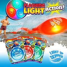 Load image into Gallery viewer, Flashing Lights Skip Water Bouncing Disc Ball Hopper (1 Pack Assorted) by JA-RU. Fidget Toy Swimming Pool Water Skip Ball Disc Outdoor Game Party Favor for Kids and Adults Plus 1 Bouncy Ball 862-1p
