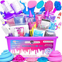 Original Stationery Unicorn Slime Kit Supplies Stuff for Girls Making Slime [Everything in One Box] Kids Can Make Unicorn, Glitter, Fluffy Cloud, Floam Putty, Pink