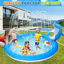 Load image into Gallery viewer, LUKAT Sprinkler Splash Pad for Toddlers 1-3, Outdoor Water Sprinkler Mat Gifts for Kids Ages 3-5 4-8, Dolphin Baby Splash Mat Water Toy for Kiddie Boys Girl, Unique Wading Pool for Backyard Lawn Home
