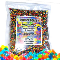 Sooper Beads Water Beads Rainbow Mix, 8 oz (20,000 beads) for Soothing Spa Refill, Sensory Toys and Dcor