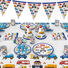 Load image into Gallery viewer, 66PCS Birthday Party Decoration Supplies Engineering Car Theme Tableware Paper Disposable Flatware Kit Children&#39;s Birthday Party Dinnerware Set For Party Supplies
