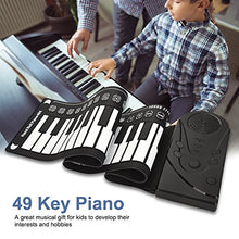 Load image into Gallery viewer, Drfeify Silicone Roll Up Piano,49 Keys Portable Piano Keyboard Rolling Up Piano Kids Silicone Piano(Black)
