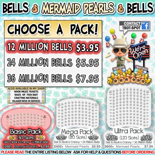 ACNH: Bells - Mermaid Pearls (Basic Pack - 12 Million Bells)