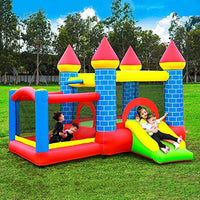 LANGWEI Inflatable Bounce House with Blower, Kids Inflatable Jumping Castle with Slide and Basketball Stands for Outdoor/Indoor