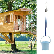 Load image into Gallery viewer, FUQUN Treehouse Accessories for Kids ,Pulley with Bucket Cable, Kids Playhouse Accessories, Pulleys for Kids, Pirate Ship Accessories Outdoor, Playhouse Game Accessories, Bucket for Treehouse (Blue)
