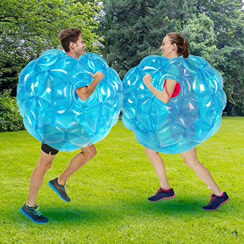 SUNSHINEMALL 1 PC Bumper Ball, Inflatable Body Bubble Ball Sumo Bumper Bopper Toys, Heavy Duty Durable PVC Vinyl Kids Adults Physical Outdoor Active Play (36inch, 1pcs Blue)