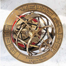 Load image into Gallery viewer, Mahira Nautical Antique Finish Solid Brass Zodiac Globe Sphere Armillary 43 cm/Compass
