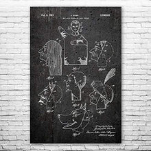 Load image into Gallery viewer, Hand Puppet Masks Poster Print, Puppet Design, Toy Collector Gift, Puppet Wall Art, Ventriloquist Gift, Puppet Blueprint Dark Concrete (16 inch x 20 inch)
