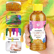 Load image into Gallery viewer, TBC The Best Crafts Washable Tempera Paint for Kids, 6 Sparkle Tempera Paint Set(8 fl oz./236ml), Non-Toxic Glitter Paint, Art Painting Supplies for DIY Projects, Tempera and Poster, Finger Paint
