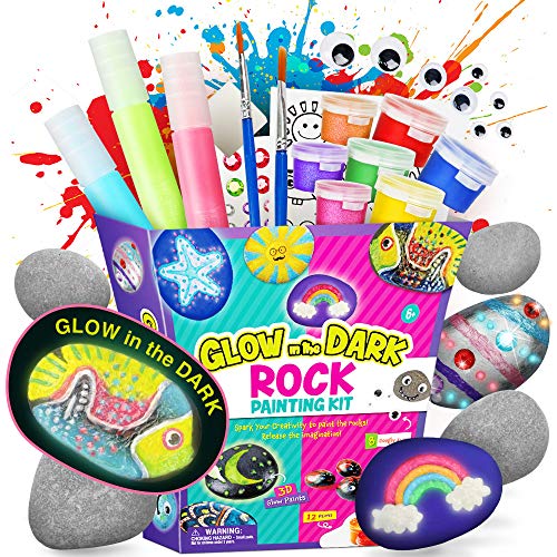 XXTOYS Rock Painting Kit for Kids,Crafts for Kids 6-8,Glow in The Dark Rock  Painting,Creativity Crafts Kids,Outdoor Arts and Crafts for Boys & Girls :  : Toys & Games