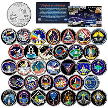 Load image into Gallery viewer, SPACE SHUTTLE ATLANTIS MISSIONS Colorized Florida Quarters U.S. 33-Coin Set NASA
