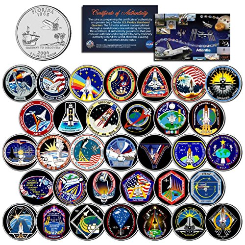 SPACE SHUTTLE ATLANTIS MISSIONS Colorized Florida Quarters U.S. 33-Coin Set NASA